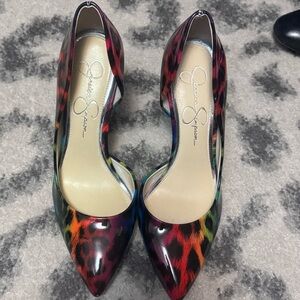 Jessica Simpson Vibrant Leopard Print Heels